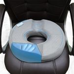 QUALISURE Donut Pillow for Tailbone Pain Orthopedic Coccyx Cushion for Tailbone Pain for Sitting Memory Foam Donut Cushion Pillow for Piles, Hemorrhoid, Lumar Pain Donut Ring Coccyx Pillow Car/Chair