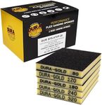 Dura-Gold Double-Sided Sanding Sponge Grit Variety Pack, Box of 20, Grits 80, 120, 180, 240, 320-4.7" x 3.9" Wet or Dry Flexible Softback Sandpaper Sponges, Hand Sanding Block Pad, Wood Metal Paint