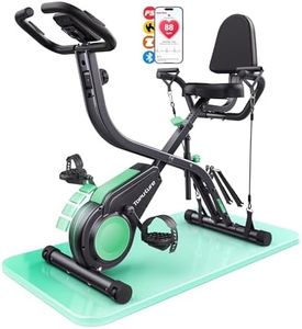 2026 Toputure Exercise Bike with LCD Display, 5-in-1 Folding Exercise Bike with App 16-Level Magnetic Resistance, Ultra-Quiet Flywheel 310LBS Capacity and Upgraded Comfort Seat Cushion