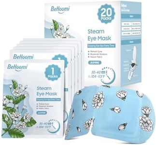 BeHoomi 20 Packs Steam Eye Mask, Heated Eye Mask Warm Compress for Eyes, Disposable Self Heating Steam Mask for Home, Sleep, Spa, Travel Essentials & Relaxation Gifts for Women (Jasmine)