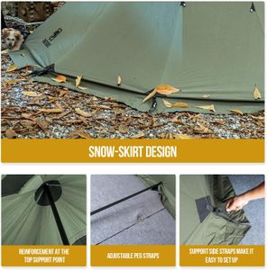 OneTigris Northgaze Canvas Hot Tent with Stove Jack – 4 Season, 2-4 Person, OD Green
