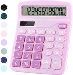 Office Desk Calculator, Cute Calculator for Kids, Basic Calculators Desktop, Dual Power Simple Financial Calculator with Big Button Large Display for Office Home and School (Purple)