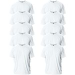 Gildan Adult Ultra Cotton T-Shirt, Style G2000, Multipack, White (10-Pack), Large