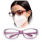 LianSan Anti Fog Safety Goggles for Nurses, Side Shields Lab Goggles, PPE Protective Safety Glasses for Women Men (Purple)