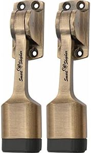 Smart Shophar Heavy Duty Vanilla Door Stopper Antique 6 inches Pack of 2, Door Mounted with Rubber Tip Bottom for Home, Office, Bathroom/Slip-Resistant for Tiles, Carpet, Wood or Laminated Floors