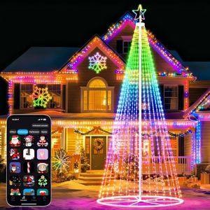 Curoee Christmas Light Show Set, 20ft Prelit Christmas Tree, Smart Snowflake Lights, LED Christmas Lights App Control & Music Sync for Party Wedding Christmas Decorations Gifts