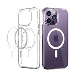 CEDO Magfit Cover for iPhone 14 Pro Max (6.7 inch) | Mag-Safe Wireless Charging | Designed with Magnetic Lock Shockproof Phone Bumper Transparent Back Case Cover (Clear)