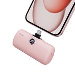 iWALK USB-C Portable Charger 4800mAh 20W Power Bank Small Fast Charging Battery Pack with LED Display Compatible with iPhone 16 Plus/16 Pro/16 Pro Max/15/iPad/AirPods Andriod Phone Samsung,Pink