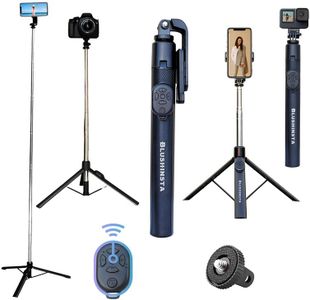 Blushinsta Extra Long Selfies Stick Tripod,Super-Long Selfie Stick with Mount & Large Reinforced Tripod Stand Upto 67 inch/170 cm Wireless Bluetooth Selfie Stick for YouTube Video
