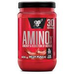 BSN Nutrition Amino X Supplement with Vitamin D, Vitamin B6 and Amino Acids, Fruit Punch Flavour, 30 Servings, 435 g