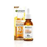 Garnier Bright Complete Night Vitamin C Serum With 10% Pure Vitamin C for Bright Skin, PM Routine Vitamin C Serum Suitable For All Skin Types, 30ml