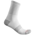 Castelli Women’s Superleggera 12 Sock, Breathable Summer Cycling Bike Socks with Arch Support Band for Bicycle - White - Small/Medium