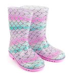 Lora Dora Kids Boys Girls Mid Calf Rain Snow Boots Wellies Wellingtons Wellys Shoes Size Mermaid UK 12 Child