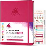 Clever Fox Planner PRO – Weekly & Monthly Life Planner to Increase Productivity, Time Management and Hit Your Goals – Organizer, Gratitude Journal – Undated – 8.5 x 11" – Lasts 1 Year (Dark Pink)