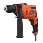 BLACK+DECKER 500 W Hammer Drill Power Tool with Side Handle, BEH200-GB