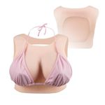 Cyomi Silicone Breast Forms Fake Boobs Silicone Breastplates Round Collar with Hollow Back for Crossdresser Transgender Cosplay Drag Queen B-G Cup