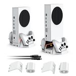 Cooling Stand for Xbox Series S with Dual Cooling Fan 3 Level Adjustable Speed, Dual Controller Charger with LED Indicator USB Port -2x800mAh Rechargeable Battery Pack for XSX|S/One S/One X/One