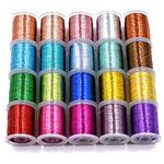 Phecda Sport 20 Spools Flash Tinsel Thread Fly Tying Materials (20 Random Colors (Standard Spool))