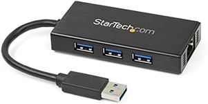 StarTech.com ST3300GU3B USB 3.0 Hub with Gigabit Ethernet Adapter – 3 Port – NIC – USB Network Adapter – USB Ethernet Dongle – USB Lan Adapter