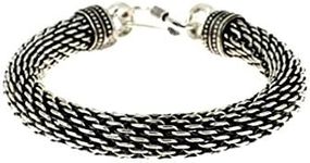 Gifts for Him Traditional and Ethnic Oxidised Jewellery Link Bracelet, Indian Fashion,, 7.5 inches, Metal