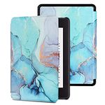 Case Compatible with 6" Kindle Paperwhite 10th Generation 2018 Release (Model NO.: PQ94WIF), MOKASE Ultra Thin Protective Case Cover with Smart Auto Wake/Sleep Function, Green Marble
