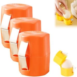 Egg Shell Opener, 2026 Upgraded Egg Peeler Tool for Hard Boiled Eggs, Egg Cracker Tool for Raw Eggs, Stainless Steel Separator Handheld Kitchen Gadgets, Quick Clean Crack Egg Opener (3, Orange)