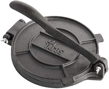 Chef Tacos Authentic Cast Iron Tortilla Press, 8-Inch, Pre-seasoned Corn or Flour Tortilla Maker, Pataconera, Roti Dough