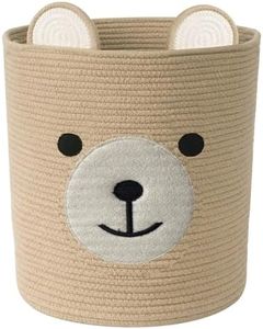 Bear Basket for Nursery, Baby Baskets for Storage, Baby Shower Baskets, Laundry Basket, Storage Hamper for Children Kids Toy Plant Indoor Corner (Brown)