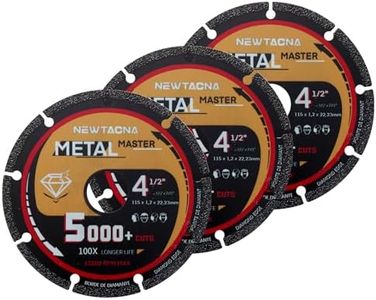 NEWTACNA 4 1/2 Cut Off Wheel Angle Grinder Cutting disc Diamond 4.5 Cut Off Wheel for Metal Cut Off Wheels 4 1/2 inch Metal Cutting Blade 3 Pack