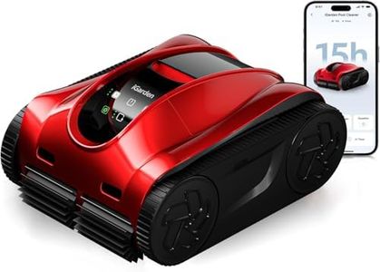 iGarden K Pro Cordless Robotic Pool Cleaner, 15H Runtime for Inground Pools, Wall Climbing & Waterline Scrubbing, 200% Turbo Suction, Smart AI Navigation, App & Touchscreen Control