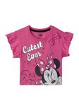 The Souled Store Official Minnie Mouse: The Cutest Kids and Girls Regular fit Flutter Sleeve Graphic Printed Cotton Pink Color T-Shirts