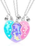 Friendship Necklace Best Friend Necklace for Girls Matching Heart Dolphin BFF Necklace for 2/3 Girls Friendship Gifts Trendy Stuff Christmas Jewelry Gifts Stocking Stuff for Teen Girls