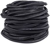 IDEEMA 3MM Flat Genuine Cowhide Leather Cord Necklace String Braiding Rope Leather Lacing Strips for Crafts,Jewelry Making,Leather Shoe Laces,Bracelets,Beading (Flat_Black 5 Yards)…