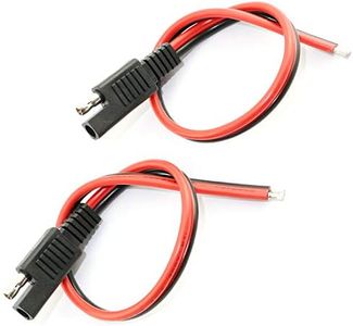 DGZZI 2PCS 14AWG SAE Extension Cable 30CM 2 Pin SAE Single Plug Quick Disconnect SAE Power Automotive Extension Cable for Motorcycle, Car, Tractor