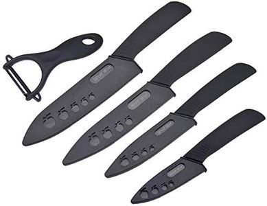 Kitchen Ceramic Knife Set Professional Knife with Sheaths, Super Sharp Rust Proof Stain Resistant (6" Chef Knife, 5" Utility Knife, 4" Fruit Knife, 3" Paring Knife, One Peeler)