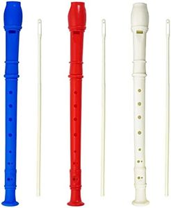 3 Pack 8 Hole Soprano Recorders Descant Flute With Cleaning Rod German Style for Chrildren Kids Beginner Graduation or Back to School Gift (dark blue, red, white)