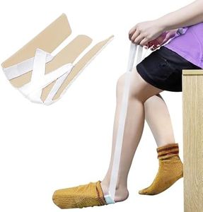 Wide Sock Aid,Sock Aid Device for Elderly,Disabled,Pregnancy,Sock Aids for Putting On Socks,Soft Sock Puller Aid Sock Helper Aid Tool Easy On and Off,Sock Assistant Device Bending(L)(Oatmeal Heather)