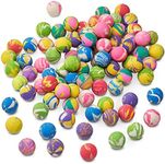THE TWIDDLERS - 90 Mini Bouncy Balls with Vibrant Marble Colours, 3cm Rubber Balls for Kids Birthdays, Party Bag Fillers & Prizes - Assorted Colours