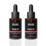 BEARD BROTHERS Alpha Beard Growth Oil for Men Fast Beard growth and Mustache Growth with Almond Jojoba and Natural Oils Non-Greasy Hair Serum for Thick Soft Beard Hydration Shine (Beard Oil 30 ml + 30 ml) (Pack of 2)