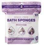 Scrubzz Disposable No Rinse Bathing Wipes - 25 Pack - All-in-1 Single Use Shower Wipes, Simply Dampen, Lather, and Dry Without Shampoo or Rinsing (Lavender, 1-Pack)