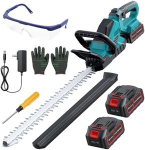 20'' Hedge Trimmer Cordless with 2pcs 4000mAh Battery, Electric Handheld Bush Clipper with Rechargeable Batteries, 3000RPM 180° Rotatable Head, 2/3'' Blade Gap