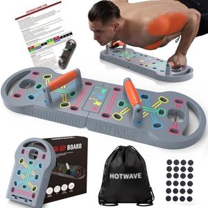 HOTWAVE Portable Exercise Equipment with 16 Gym Accessories,20 in 1 Push Up Board Fitness,Resistance Bands with Ab Roller Wheel,at Home Workout for Men