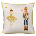 WLWLGLUCK Nutcracker Throw Pillow Cushion Cover for Living Room Bedroom Decorations and Supplies Cute Ballet Pillow Case for Home Decor Christmas Soldier Pillow Cover 18x18 Inch, No Pillow Insert