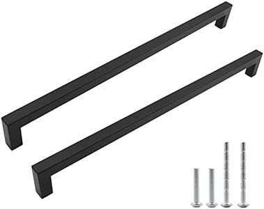 TTZEZE 10 Pack Kitchen Square Cabinet Handles, Heavy Duty Matte Black Cabinet Pulls Drawer Pulls Kitchen Cabinet Hardware Kitchen Handles for Cabinets Cupboard Bathroom Bedroom Handles Drawer Handles