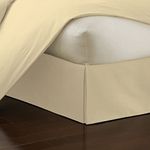 Fresh Ideas Poplin Tailored Bed Skirt Dust Ruffle, Cotton Blend Design, 14" Drop Length, Twin, Butter (FRE20114BUTT01)