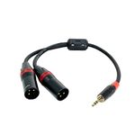 Rannsgeer 3.5mm TRS Stereo to Dual XLR Male Y-Splitter Cable R7Cxx (12 Inch)