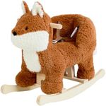 labebe - Baby Rocking Horse, Brownish Red Fox Rocking Horse with Seat Belt, Plush Animal Rocker for Kids, Stuffed Rocker Toy for Children 6M-3 Years Old Girl&Boy