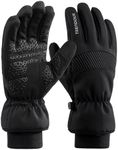 TRENDOUX Ski Gloves, -20℉ Coldproof Touch Screen Gloves Waterproof Windproof Winter Gloves 3M Thinsulate Snow Insulated Gloves for Walking Running Snowboarding Hiking Outdoor - Black L