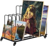 INDIDECOR 51105 Art Storage Rack with Wheels, Rolling Canvas Rack Art Storage, Metal Canvas Organizer Painting Storage Rack Canvas Storage Rack Drying Rack for Canvas Boards - Black