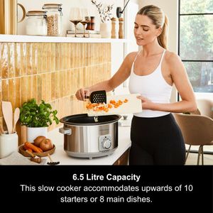 Morphy Richards 6.5L Aluminium Slow Cooker – Sear & Stew, Stainless Steel
